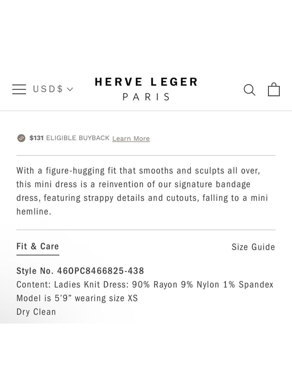 Women's Herve Leger Bandage Mini Dress Blue Size L was $799!! - Picture 6 of 7
